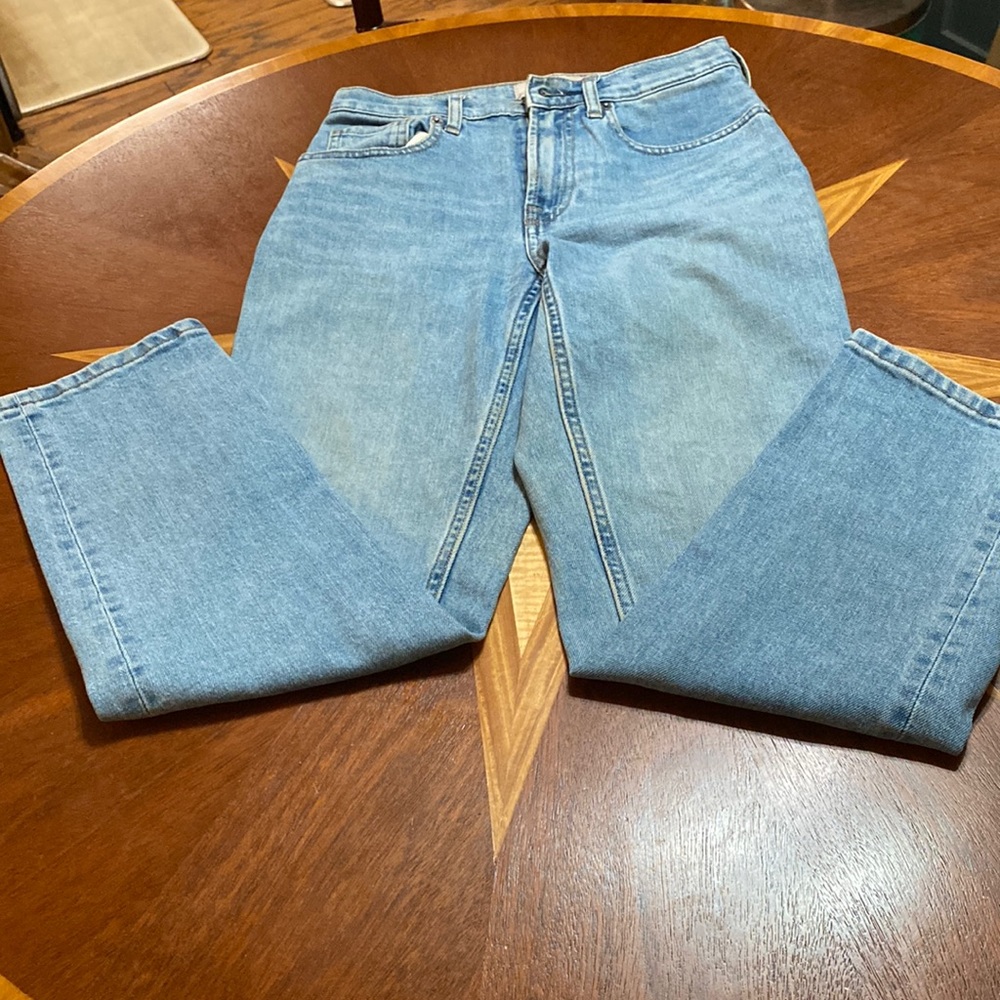 Everlane 5 pocket jeans, high rise, straight leg, 25 ankle